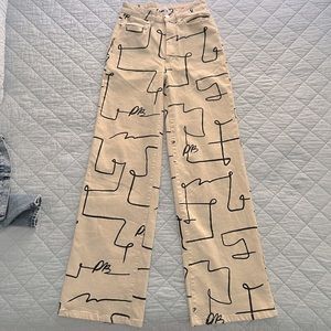 WeWoreWhat High Rise Wide Leg Scribble Jean, Size 26